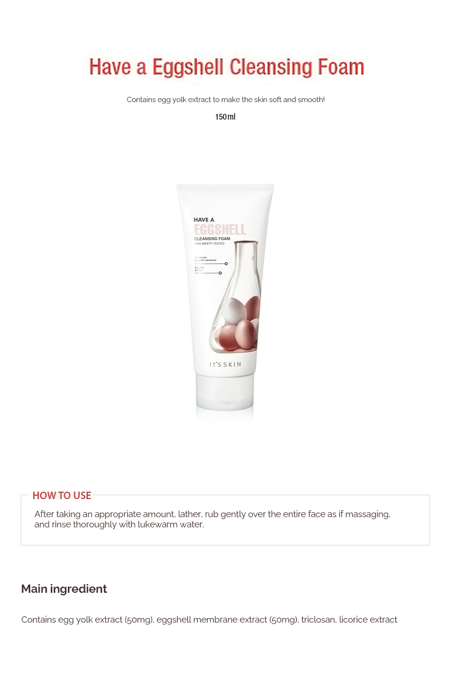 [it's SKIN] Have a Eggshell Cleansing Foam